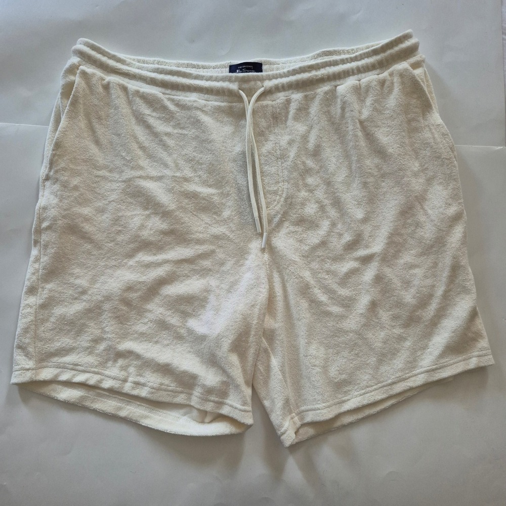 Ben Sherman Mens Ivory Terry Cloth Shorts BS24KB457 XL New